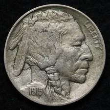 1915 Buffalo Nickel AU E186 KER