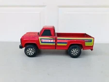 Tonka Pressed Steel Red Pickup Truck Red Yellow Stripes Vintage 1980