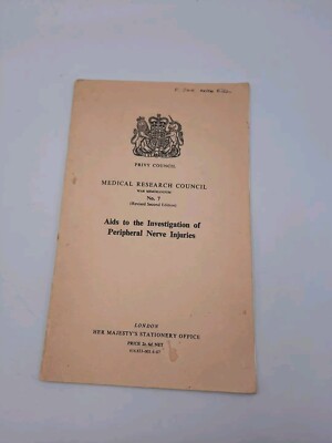 Medical Research Publication On Peripheral Nerve Injuries.  HMSO-Pub. 1943/1960