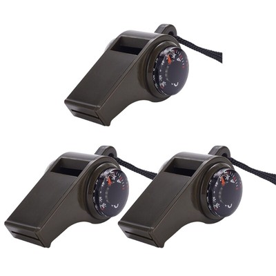 3pcs Loud Safety Whistle Outdoor Survival Whistle with Compass and Thermometer