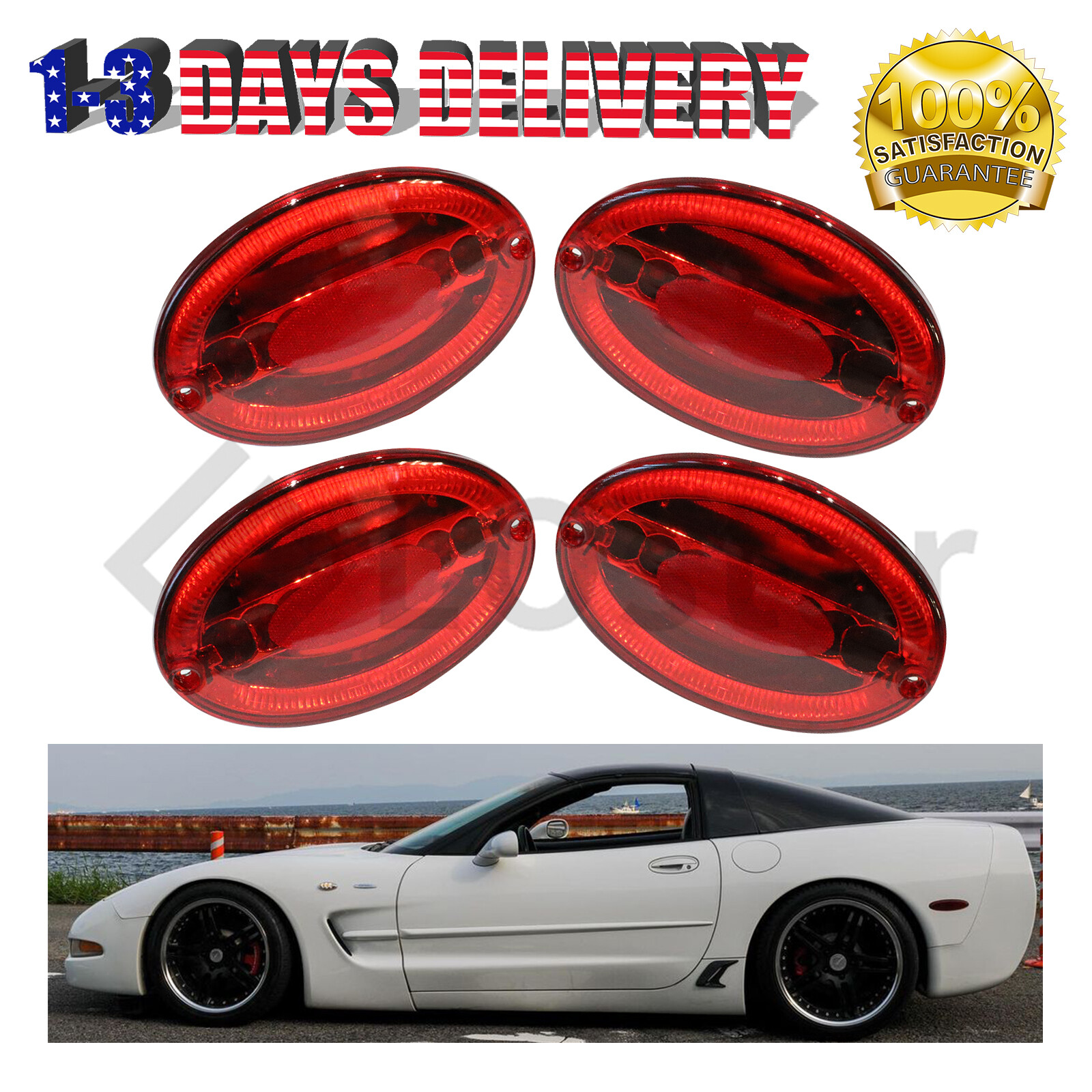 6000K LED Fog Light Kit For 1997-2004 Corvette C5 (Grill Mount) - BlingLights, Projector, Lifetime Warranty - View #4