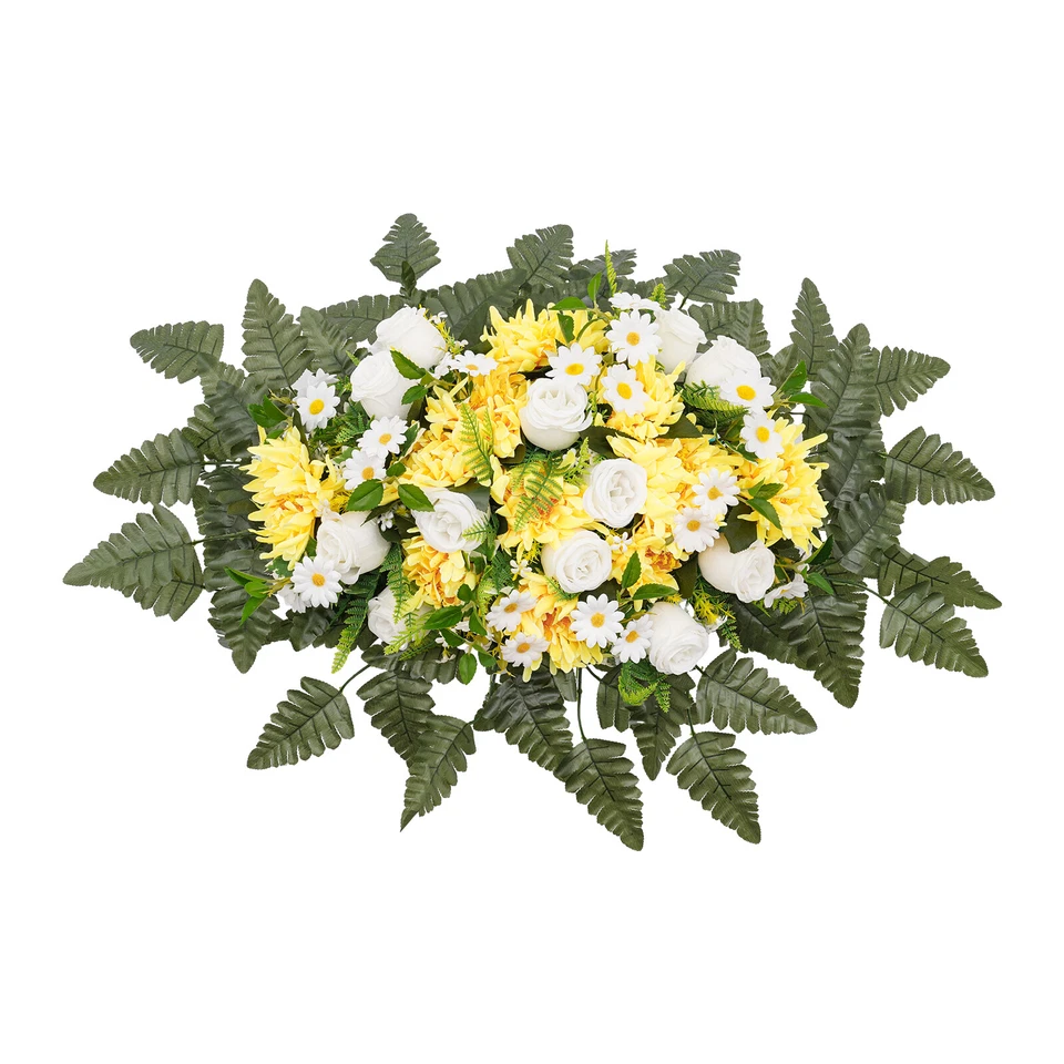 Artificial Wildflower Outdoor Grave Flower Decor,Flower Bud Yellow Chrysanthemum - Image 3 of 4