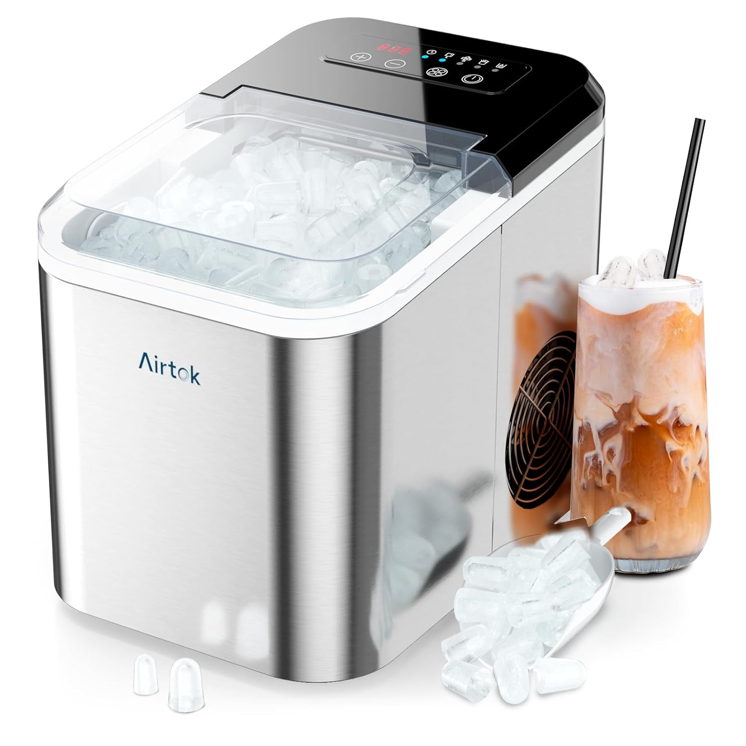 Ice Makers Countertop with Reservation, 28Lbs/24H, 9 Ice Cubes Ready in 6 Mins,