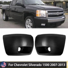 Fit For Silverado 1500 2007-2013 Front Bumper End Caps Fog Light Covers 1Pair