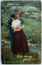 Postcard - Lovers Art Print - Love/Romance Greeting Card