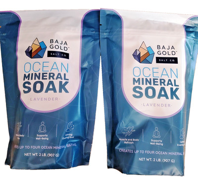 BAJA GOLD Ocean Mineral Soak Lavender 4 LBS 2x2LB NEW Resealable Bag Exp 6/2030
