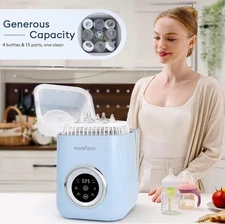 4 in 1 Baby Bottle Washer with 2 Wash Time, Baby Bottle Sterilizer and Dryer,...