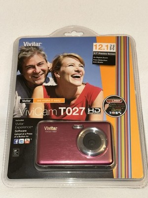 Vivitar Vivicam T027 12.1 Megapixel 4X Digital Zoom Camera Raspberry Red *NEW