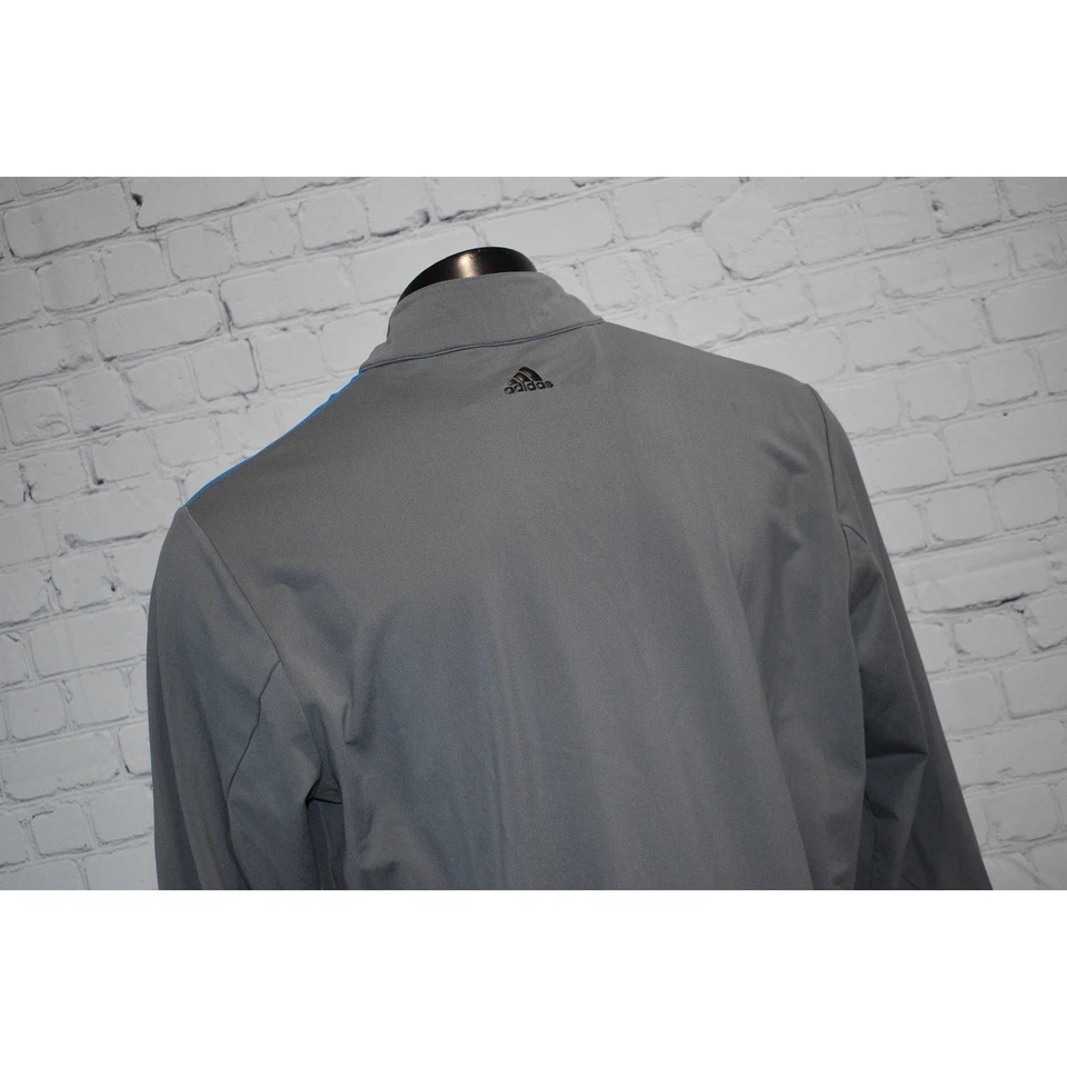 Camisa Pullover Adidas Golf 1/4 Cremallera Para Hombre Talla Grande Rendimiento Poliéster Gris  Foto 4 de 4