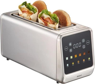Yabano Smart Toaster 2 Slot 4 Slice Stainless Touchscreen Memory Defrost 1450W - Image 1 of 4