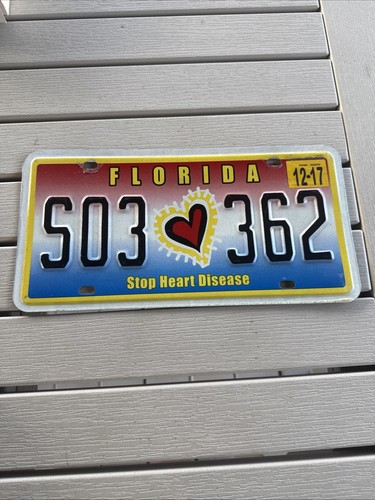 FLORIDA COLORFUL GRAPHIC STOP HEART DISEASE  LICENSE PLATE