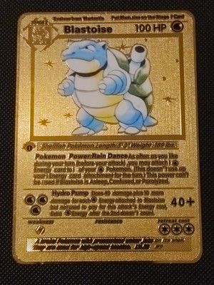 Metal Card Base Set DIY - Blastoise Tortank - Gold Metal