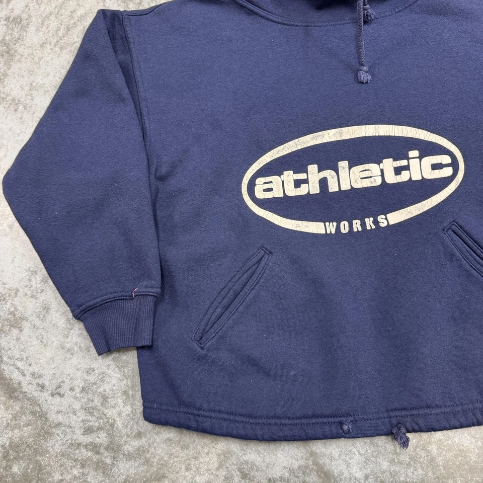 Athletic Works 套衫运动衫女式小号海军蓝模拟领复古 90 年代 — 第 4/4 张图片