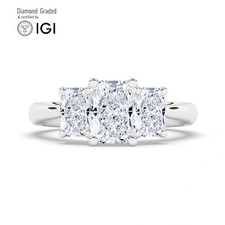 Radiant Diamond Trilogy Ring Platinum Labgrown 2 Ct Solitaire