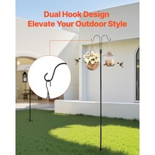 Double Shepherds Hooks for Outdoor, 8 Pack 76 Inch Heavy Duty Bird Feeder Pole,