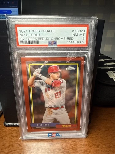 2021 Topps Update Series 1992 Topps Redux Chrome Mike Trout /70 PSA 8 pop 1