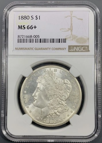 1880-S NGC MS66+ Morgan Silver Dollar $1 - Lustrous Choice