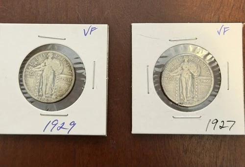 Walking Liberty Quarter 1927 & 1929 VG+