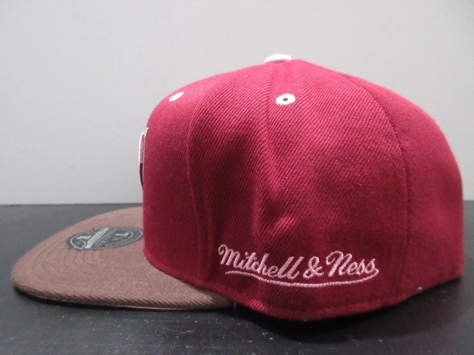 Miami Heat Hat Cap Fitted Mens 7 1/4 Red Brown NBA Basketball Anniversary Patch - Image 4 of 4