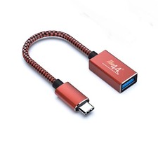 USB C Male to USB 3.0 Female Adapter, Up to 5 Gbps Data Trans, Braided - red