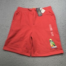 Polo Ralph Lauren Shorts Boys Large 14-16 Red Polo Surfer Bear Fleece Lounge NWT