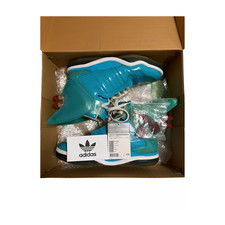 Adidas Jeremy Scott JS Alas de Tiburón LED S77799 Azul Brillo Hombres EE. UU. 9.5 Zapatos Auténticos
