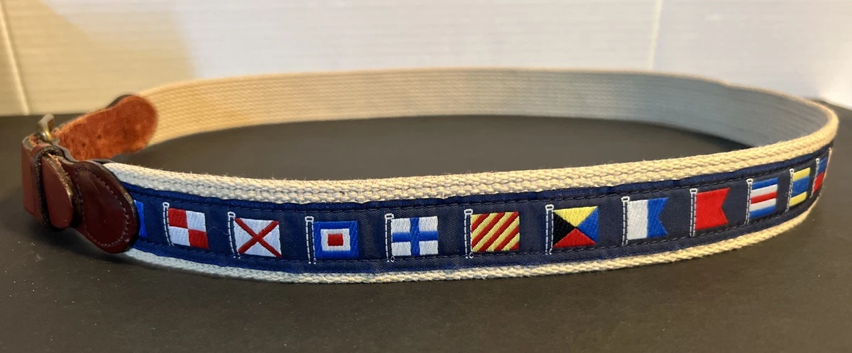 Vintage Needlepoint Belt 320 Catalina Yacht Maritime Signal Flags OOAK 23” Custom Needlepoint Belt With Your Boat - Personalized  main image 4