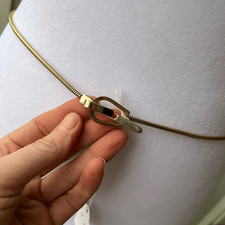 VTG 70s80s Gold Snake Chain Belt Minimalist Modern Clasp Style 30"