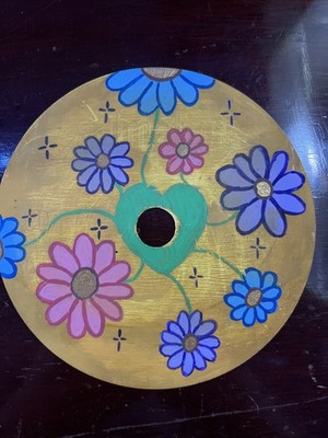 Flowery Earthy Hand Painted CD Room Decor