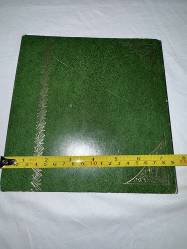 Photo Album Green Vintage Gold Accent Split Pages 7.5 In X 8 Multi Vision Horn - Picture 16 of 18