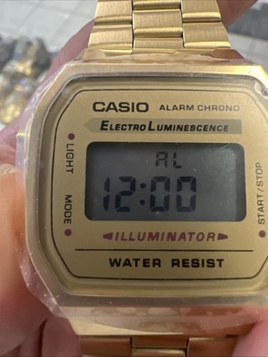CASIO😱 A168WE (3298) ILLUMINATOR GOLDEN Watch, Unisex(No Box