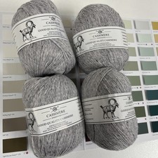 4 x baby CASHMERE 50g super soft marl grey goat yarn snug warm 