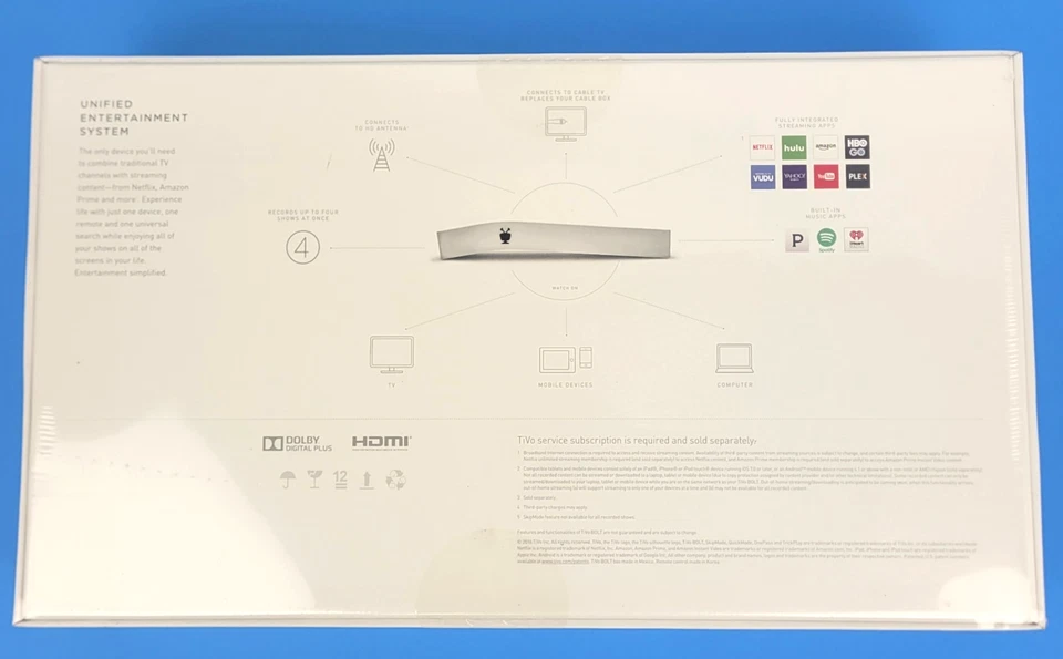 TiVo BOLT 500 GB DVR and Streaming Media Player - 4K UHD - BRAND NEW SEALED BOX - Image 3 of 4