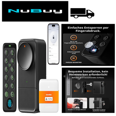 SwitchBot Smart Lock Pro Touchscreen Türschloss mit Fingerprint, Alexa, Google