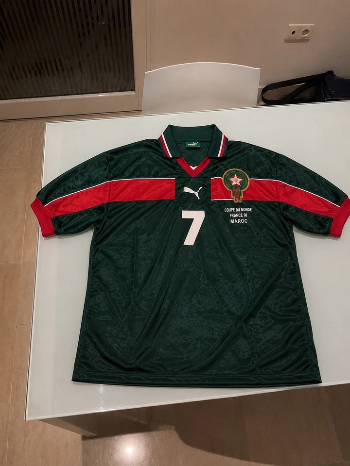 Maillot Maroc Coupe du Monde France 98 Porté Hadji - Photo 1/1