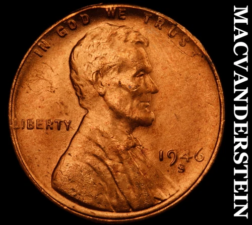 1946-S Lincoln Wheat Cent- Choice Gem Brilliant Uncirculated Luster #J2840