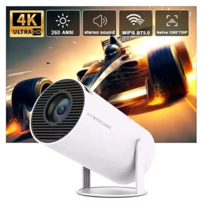 MAGCUBIC Pro Tragbarer Mini Projektor 4k Dual WIFI6 BT5.0 Android 130'' 