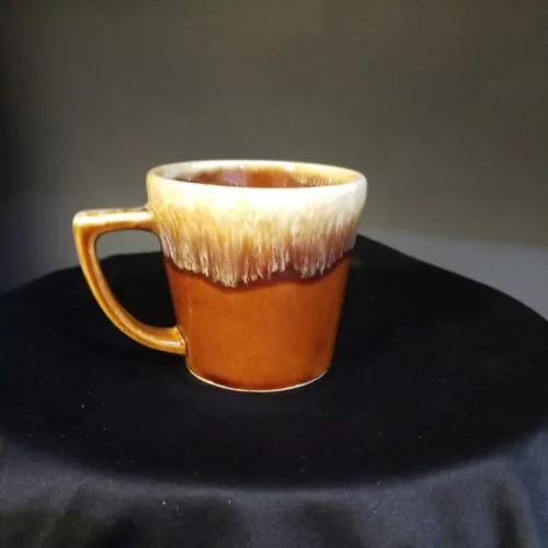 Vintage Kathy Kale Brown Drip Coffee Cup Glazed Pottery USA Excellent Condition 