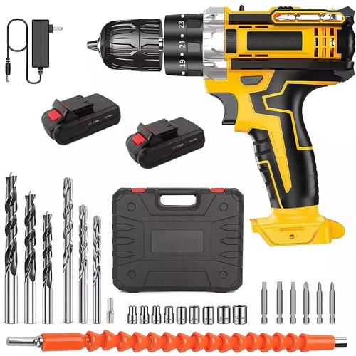 21V Cordless Hammer Electric Impact Wrench Drill Driver with 2 Battery + Charger - Picture 12 of 13