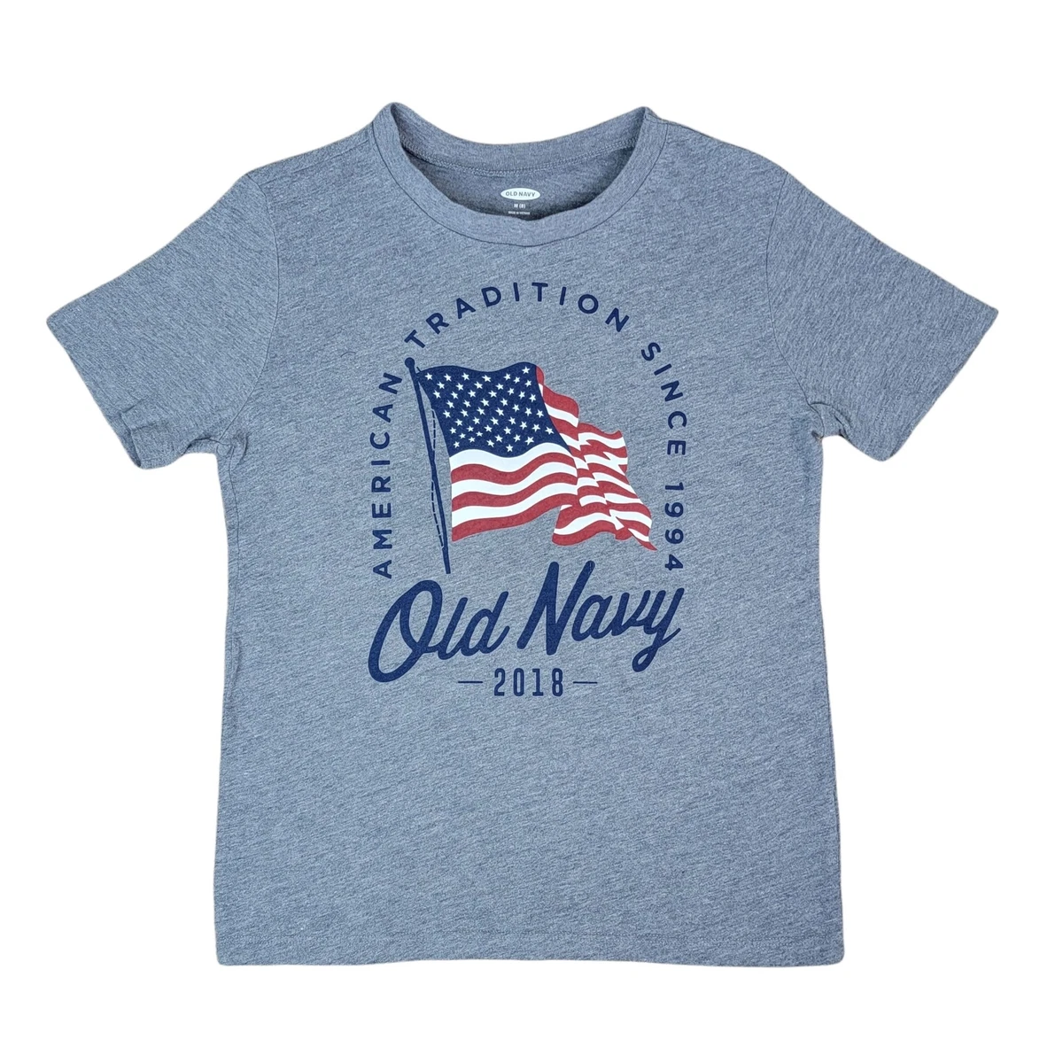 Old Navy Flag Tshirt Youth M 8 Patriotic 4th of July USA Graphic Crew Neck  Shirt