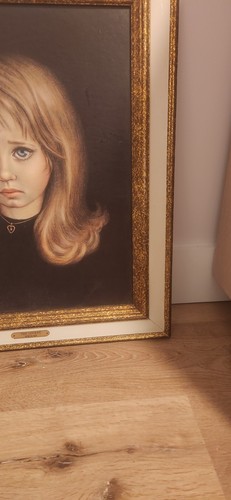 Vintage THE LOCKET BY SPENCER Framed Print SAD GIRL Turner Wall Art Mid Century - Picture 7 of 17