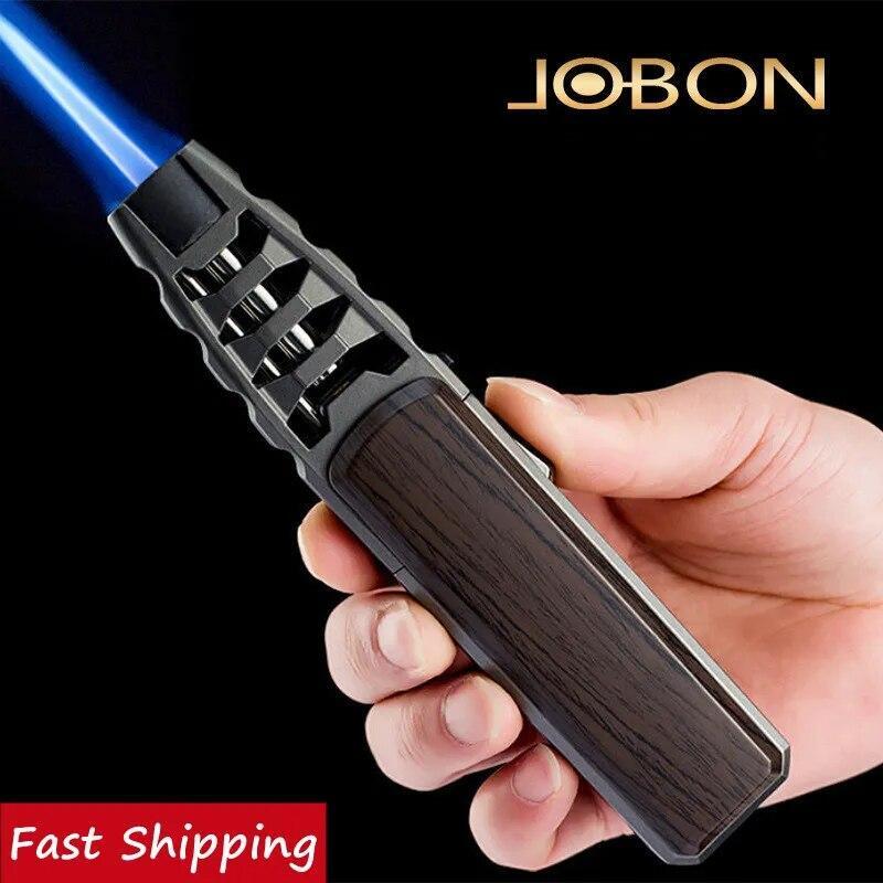 Metal Windproof Lighter Gas Butane Refillable Torch Jet Cigarette Cigar Refill