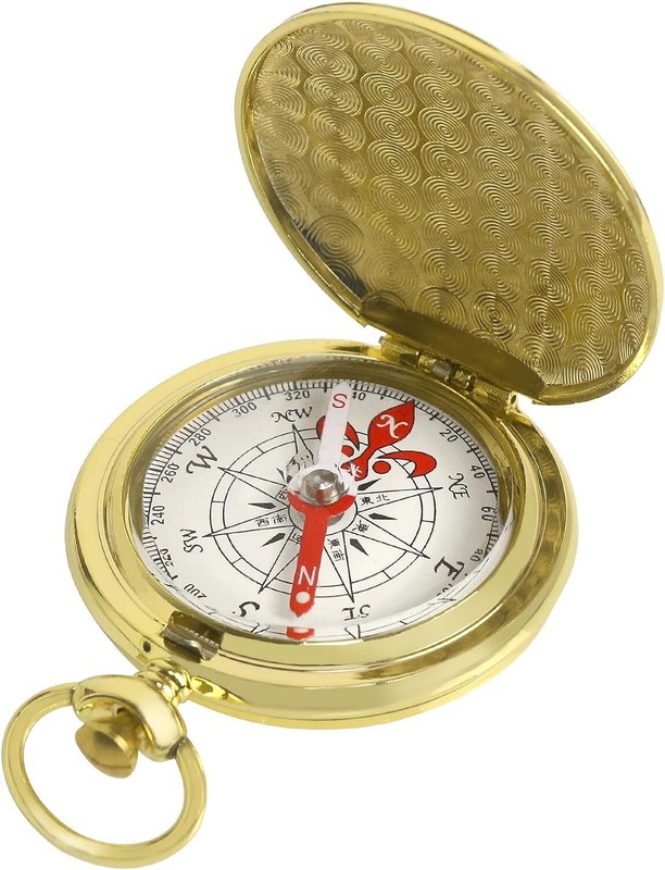 Compass Golden Heirloom Quality Scout Gift for Hiking Camping Navigation Explore