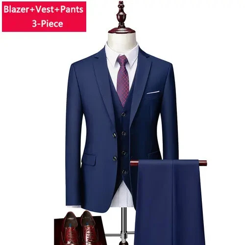 ( Sakko + Weste + Hose ) Boutique Herren Anzug 3-teiliges Set Bräutigam Brautkleid - Bild 12 von 52