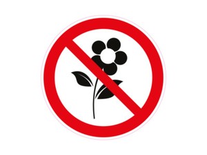 1 x Aufkleber Warnzeichen Blumen Verboten Pflanzen Rose Rosen Sticker