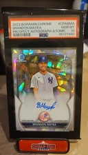 BRANDON MAYEA 2023 Bowman Chrome Atomic Auto /100 PSA 10 Yankees Prospect 1st