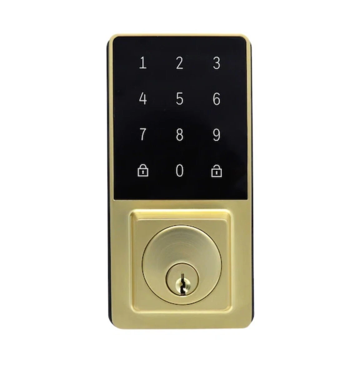 Honeywell Satin Gold Electronic Deadbolt Lighted Keypad 