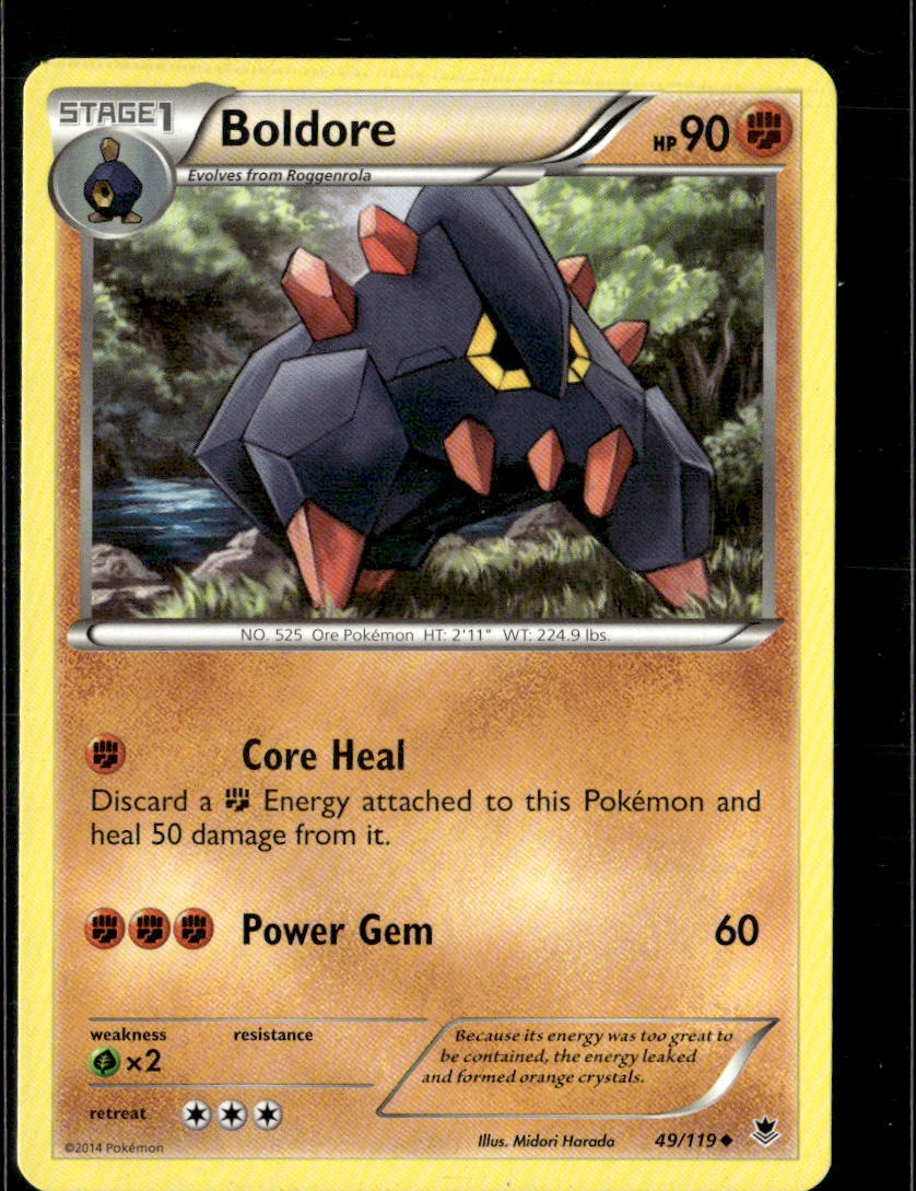 Pokemon Boldore 49/119 Phantom Forces Non Holo Uncommon 2 Card Lot