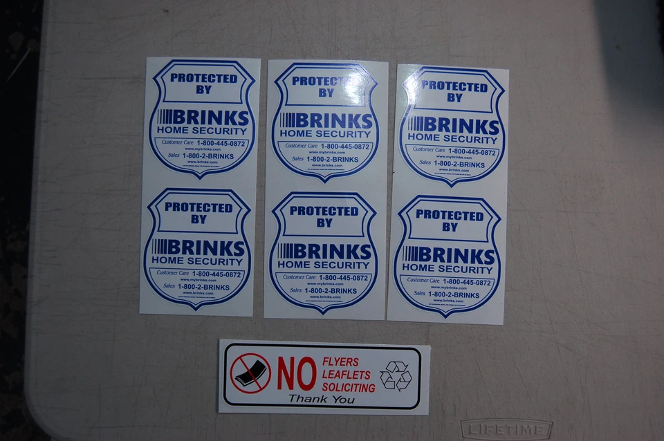 6 Brinks Home Alarm SECURITY SURVEILLANCE DECAL WINDOW DOOR STICKER + BONUS - Image 3 of 4