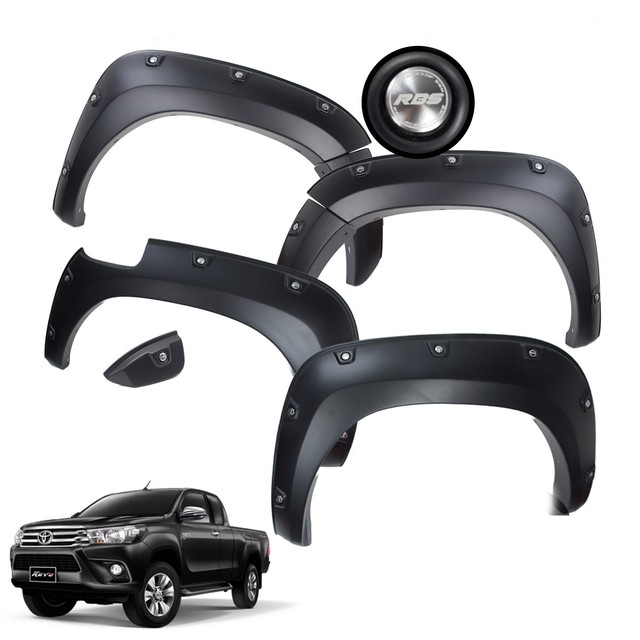 Off Road Black Fender Flears Arch Wheel Nuts Toyota Hilux Revo 4Dr Sr5